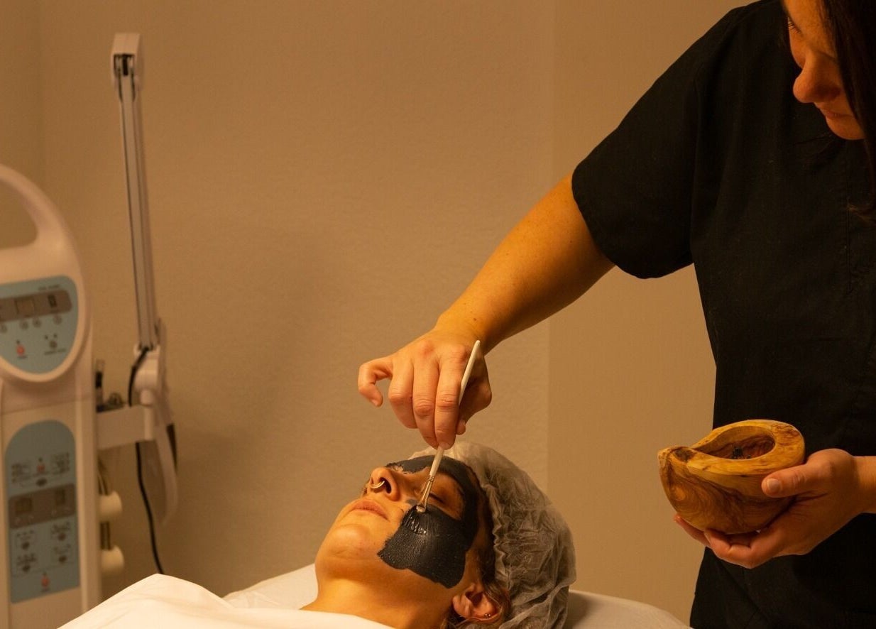 Skincare treatment at Izzy's Studio, Val De Bagnes, Valais, CH featuring a relaxing charcoal facial.