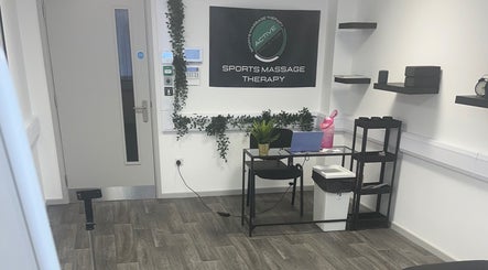 Tranquil sports massage room at High Pavement House, Sutton-in-ashfield, England, GB, featuring modern decor.