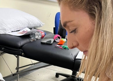 Person concentrating during a session at High Pavement House, Sutton-in-ashfield, England, GB.