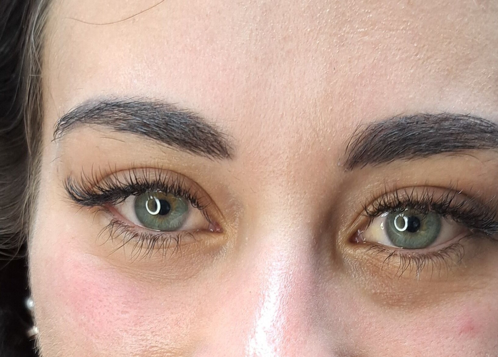 Close-up of styled eyebrows and lashes at Le Lash and Brow Artist, Cape Town, Western Cape, ZA.
