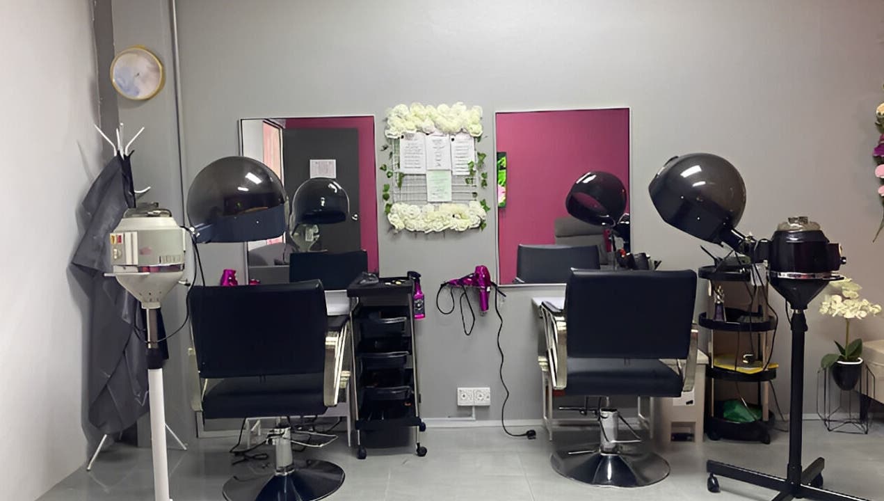 Modern salon chairs and hair dryers at Allurv, Kota Bharu, Kelantan, MY offer a chic atmosphere.