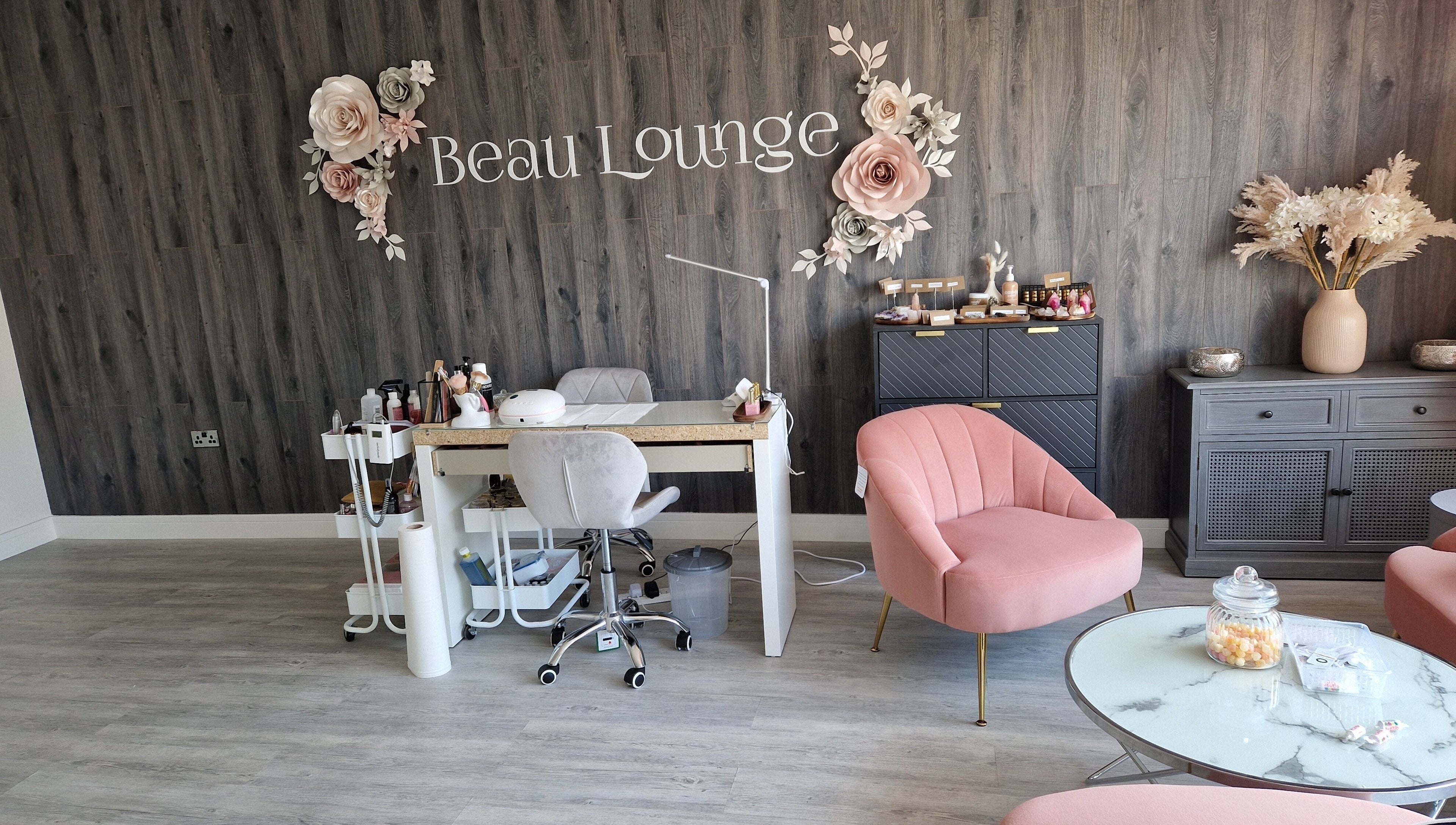 Elegant interior of Contour & Glow by Sej in Wellingborough, England, GB, featuring a stylish beauty station.