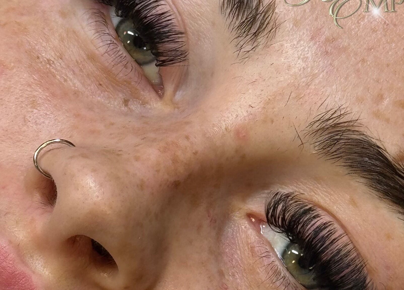 Close-up of expertly applied eyelash extensions at Glamour Empire, Hull, England, GB.