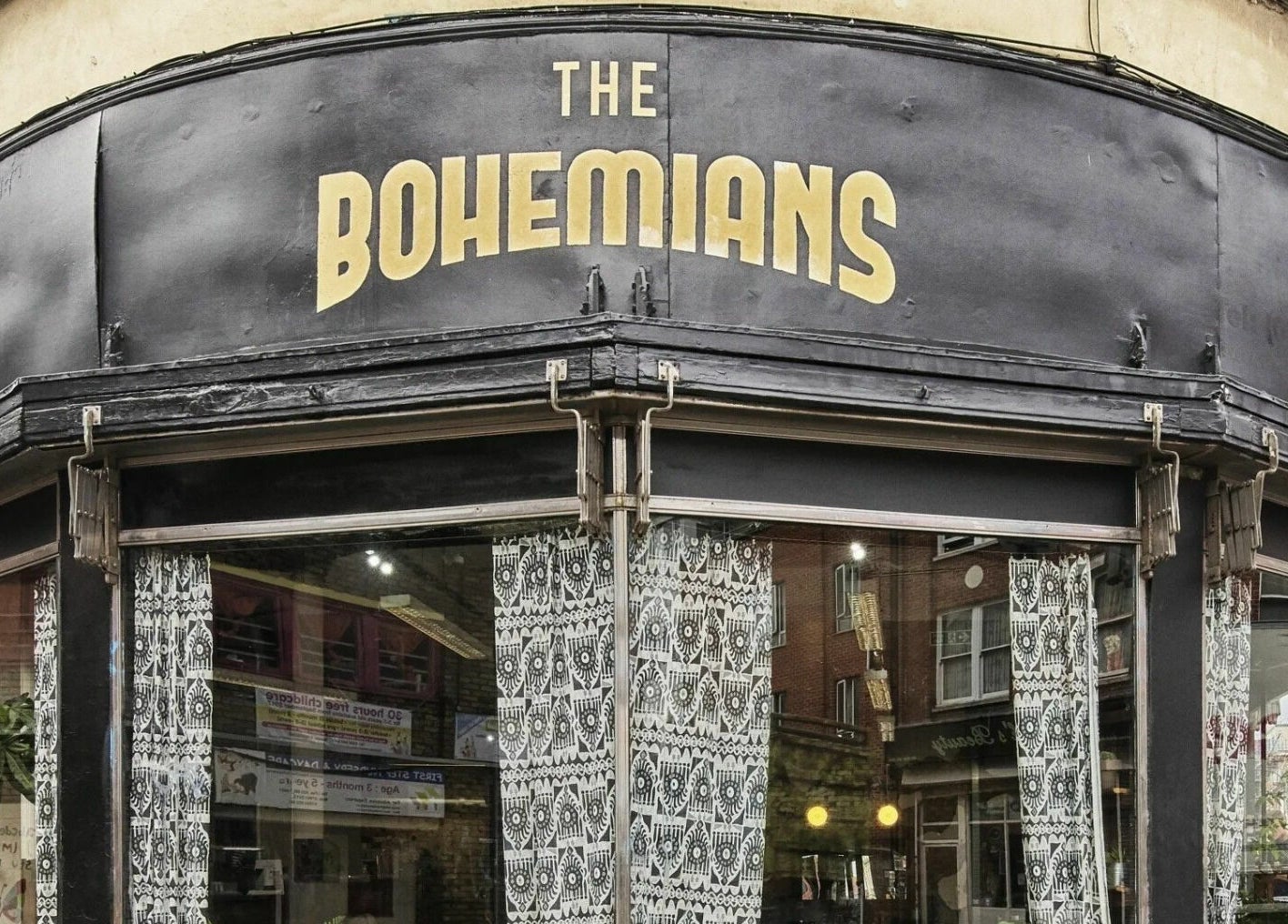 Front entrance of The Bohemians in London, England, GB showcasing stylish exterior design.