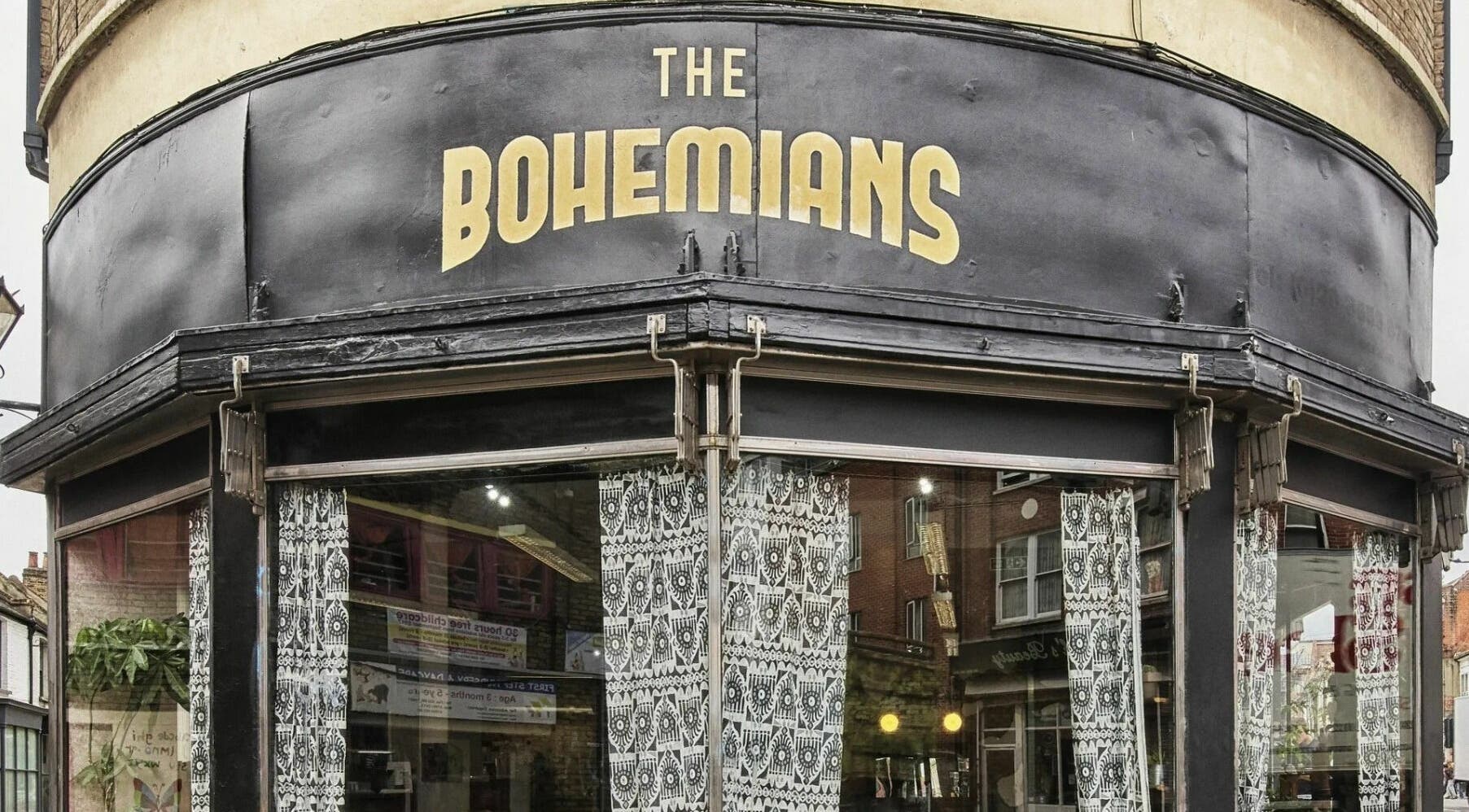 Front entrance of The Bohemians in London, England, GB showcasing stylish exterior design.