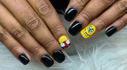 Vibrant nail art featuring cartoon design at Cute Icles, Ceres, Western Cape, ZA.