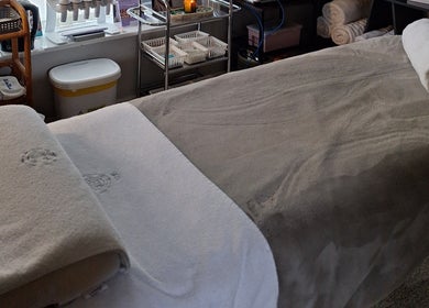 Relaxing massage bed setup at AJM Aesthetics, Donegal Town, County Donegal, IE.