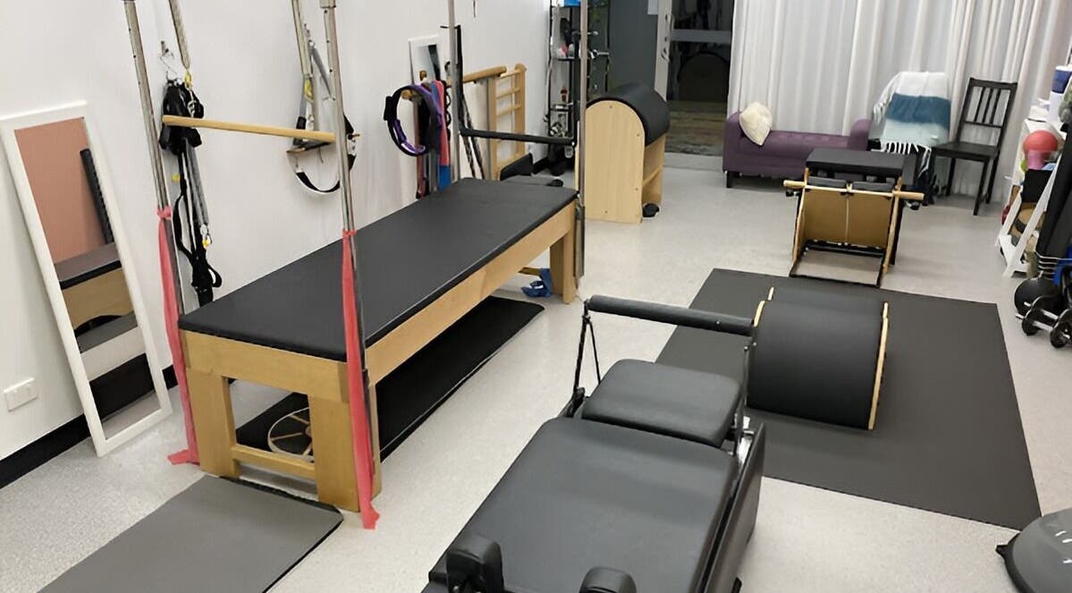 Catherine Neal Pilates studio in Mount Gravatt, Queensland, AU features modern Pilates equipment and serene decor.
