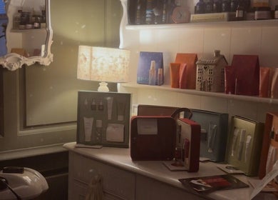 Elegant skincare display at Blossom Beauty by Lesley Thorpe, Dumfries, Scotland, GB, featuring luxury products.