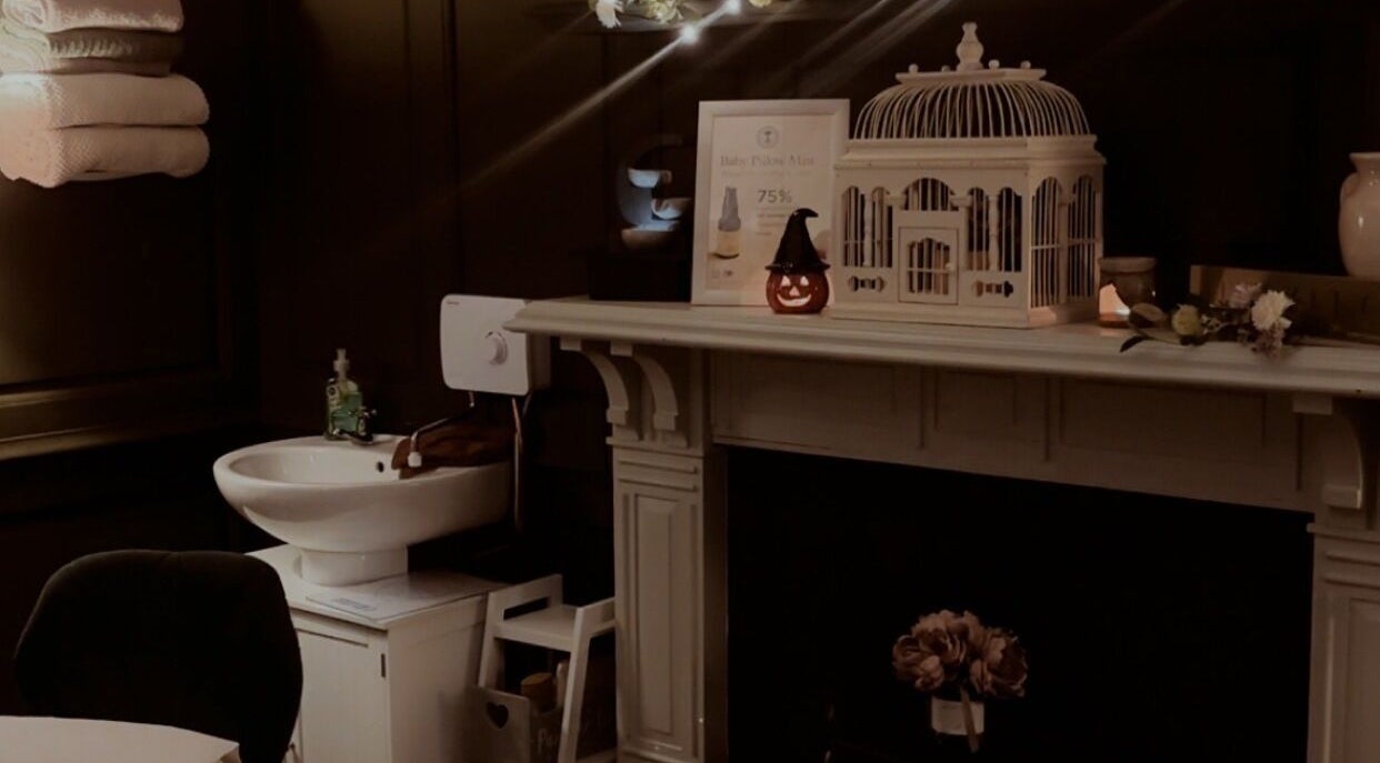 Cozy treatment room at Blossom Beauty by Lesley Thorpe, Dumfries, Scotland, GB with soft lighting and decor.