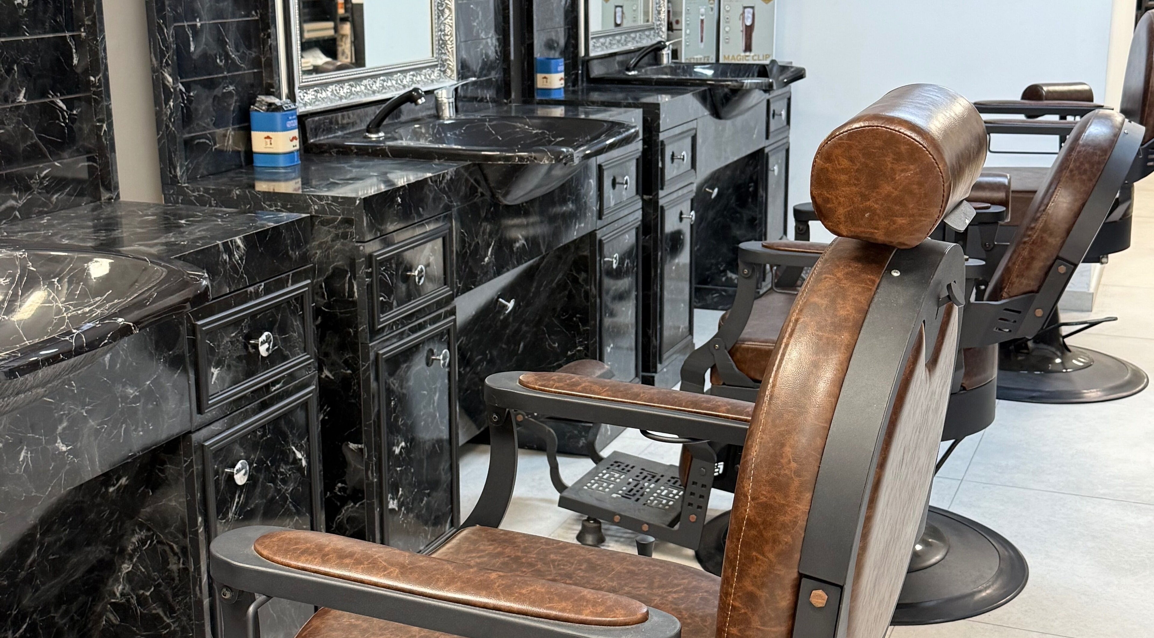 Luxurious styling chairs and marble counters at Cielo Salon - Universal Beauty St Julians, St. Julian's, MT.