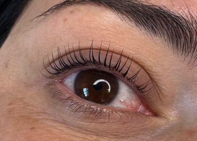 Close-up of beautifully styled eyelashes at Sprinkle Of Magic Lashes - Shoreditch, London, England, GB.