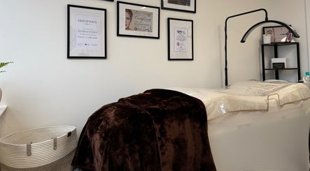 Tranquil treatment room at Sprinkle Of Magic Lashes - Shoreditch, London, England, GB with elegant decor.
