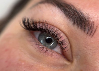 Closeup of eyelash extensions at Sprinkle Of Magic Lashes - Shoreditch, London, England, GB.