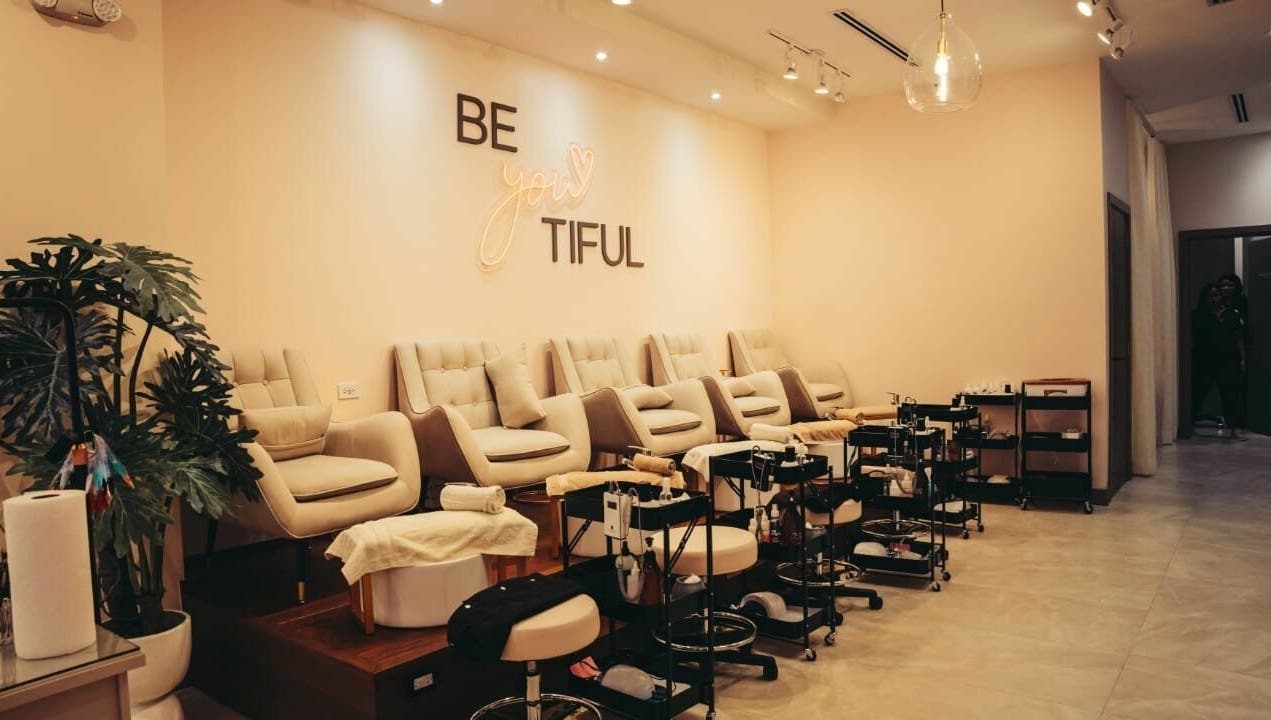 Relaxing pedicure lounge at Isla Salon and Spa, Trincity, Tunapuna/Piarco Regional Corporation, TT.