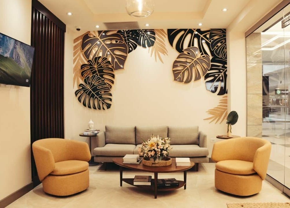 Elegant lounge at Isla Salon and Spa, Trincity, Tunapuna/Piarco Regional Corporation, TT with stylish decor.