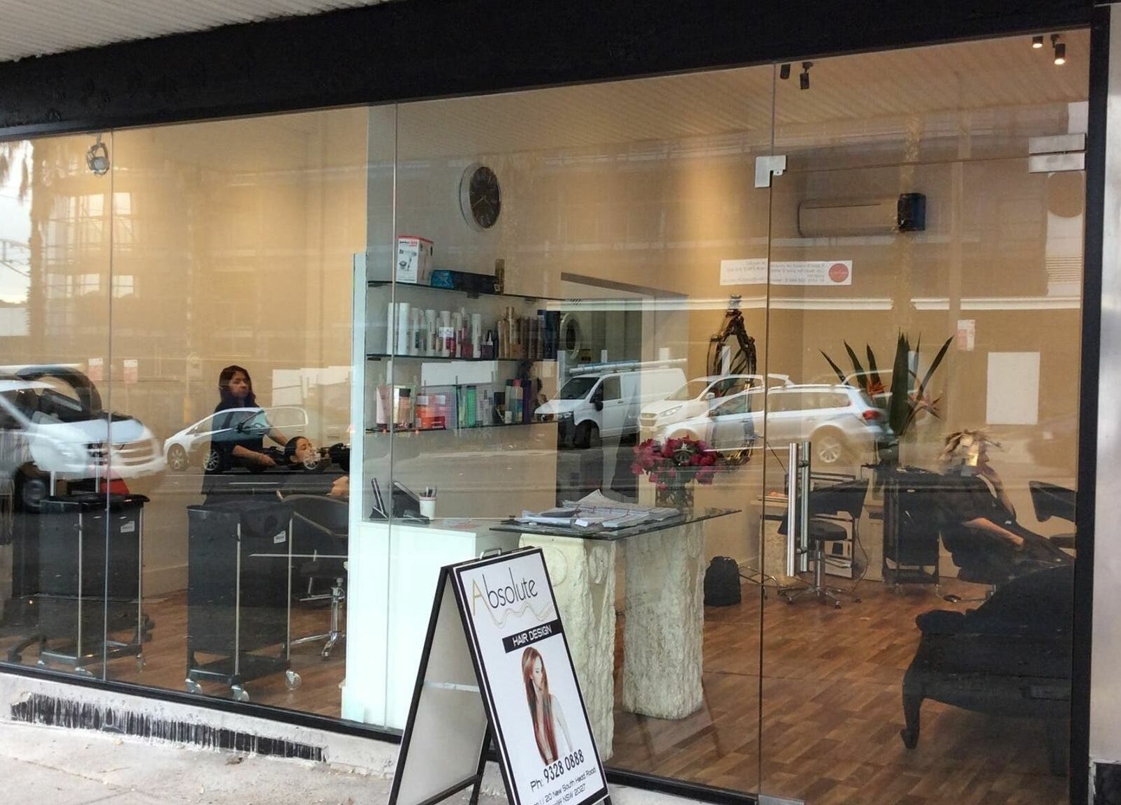 Absolute Hair Design's front view in Edgecliff, New South Wales, AU showcases a modern salon setting.