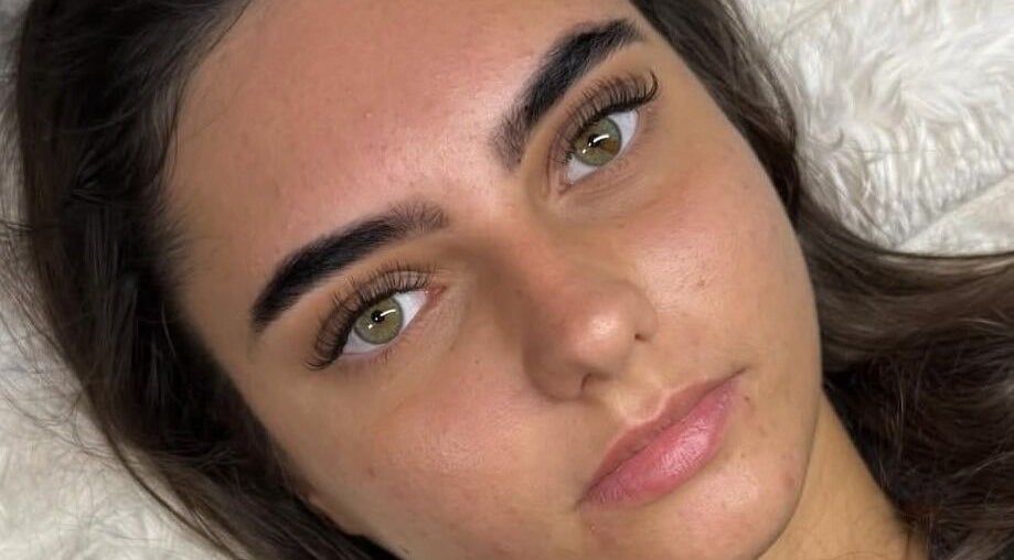 Close-up of eyelash extensions at Lashabellex, Liverpool, England, GB.