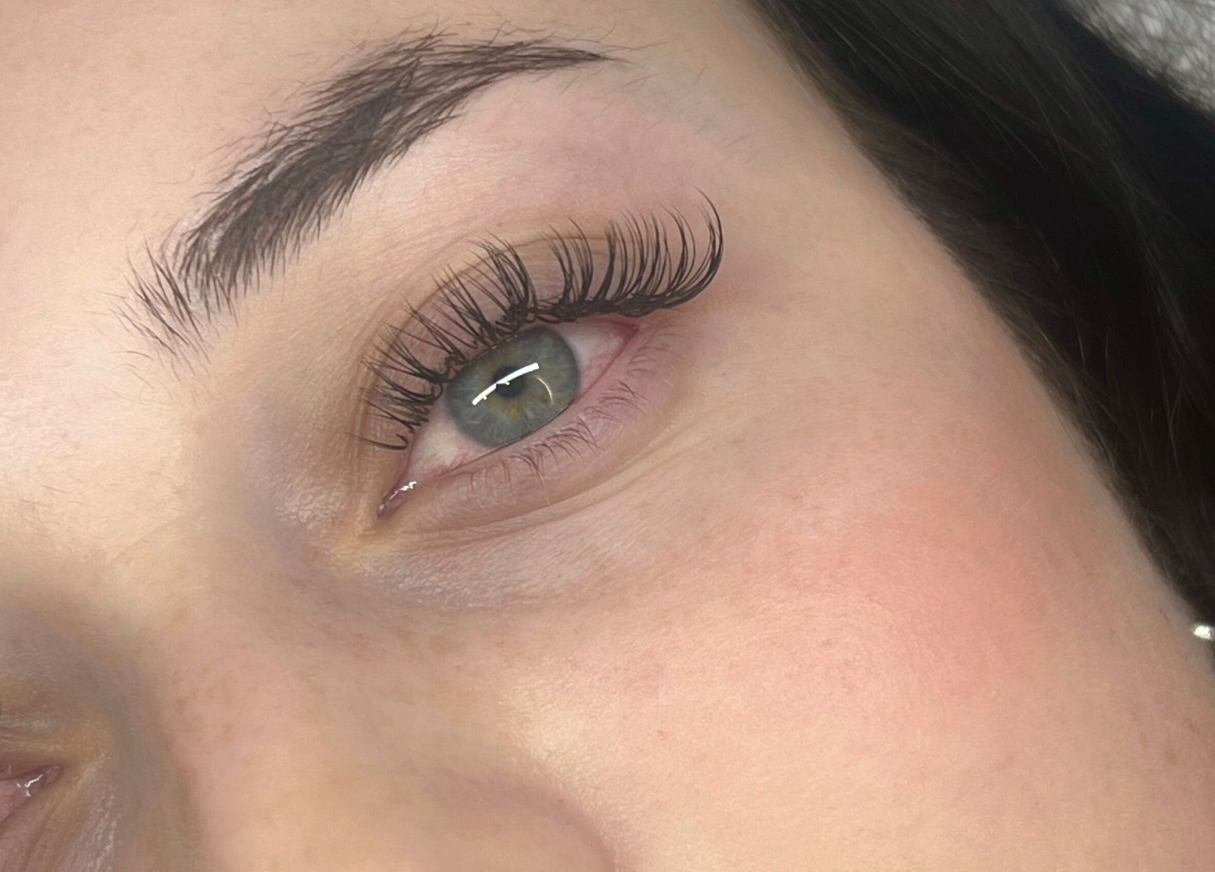 Close-up of a detailed eyelash extension at Onlylashessx, Green Valley, New South Wales, AU.