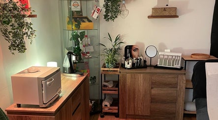 Cozy beauty setup with plants and products at Rivers Beauty Evesham Leisure Centre, Evesham, England, GB.