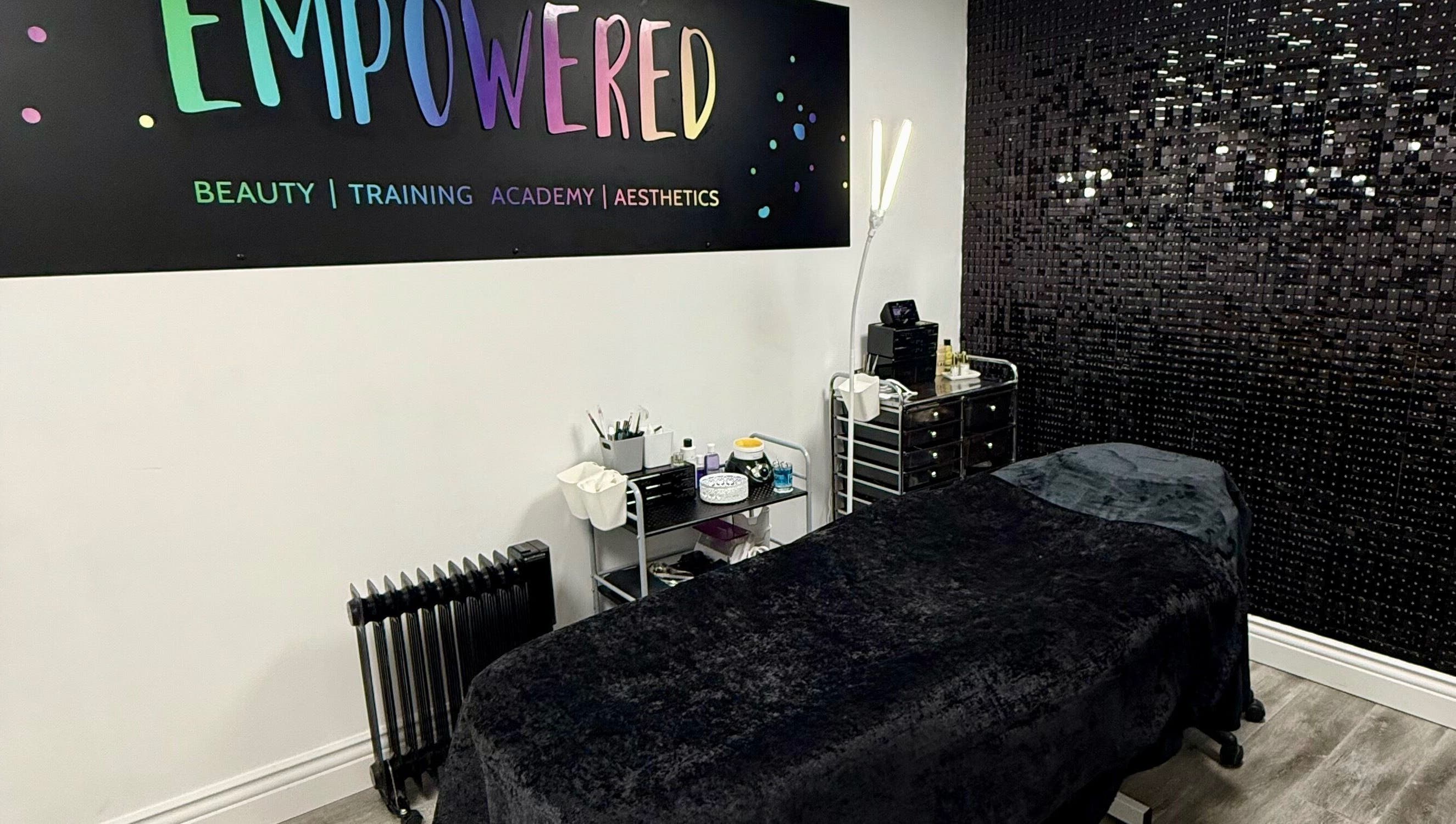 Luxurious treatment room at Empowered Beauty and Training Academy in Thornton-cleveleys, England, GB.