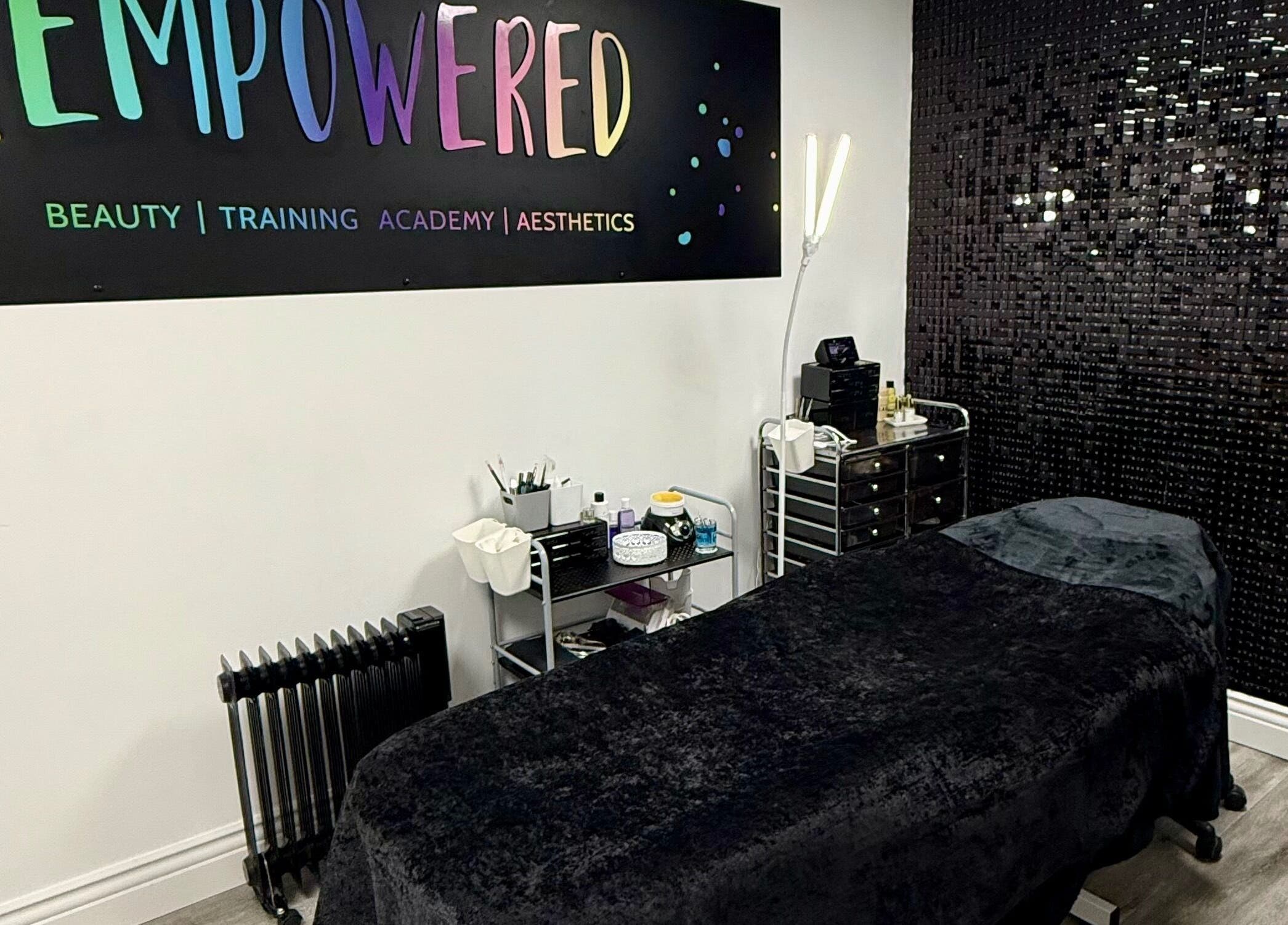 Luxurious treatment room at Empowered Beauty and Training Academy in Thornton-cleveleys, England, GB.
