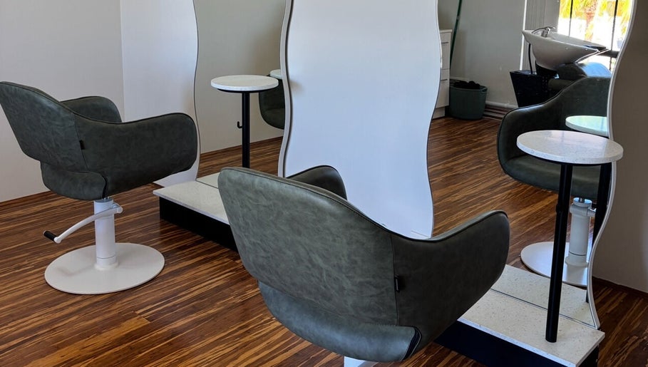 Elegant styling chairs at Breannah Lee Hair Artistry, Mandurah, Western Australia, AU, enhancing your salon experience.