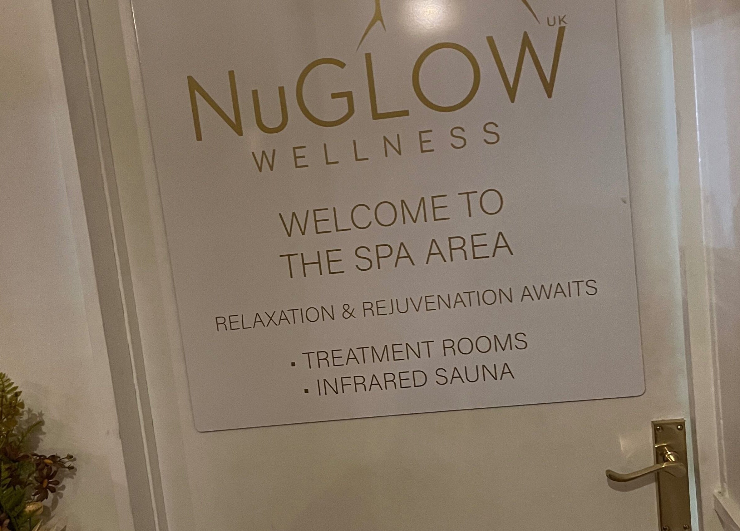 Entrance to NuGLOW Wellness spa area at Acupuncture with Natalie, Lowestoft, England, GB.