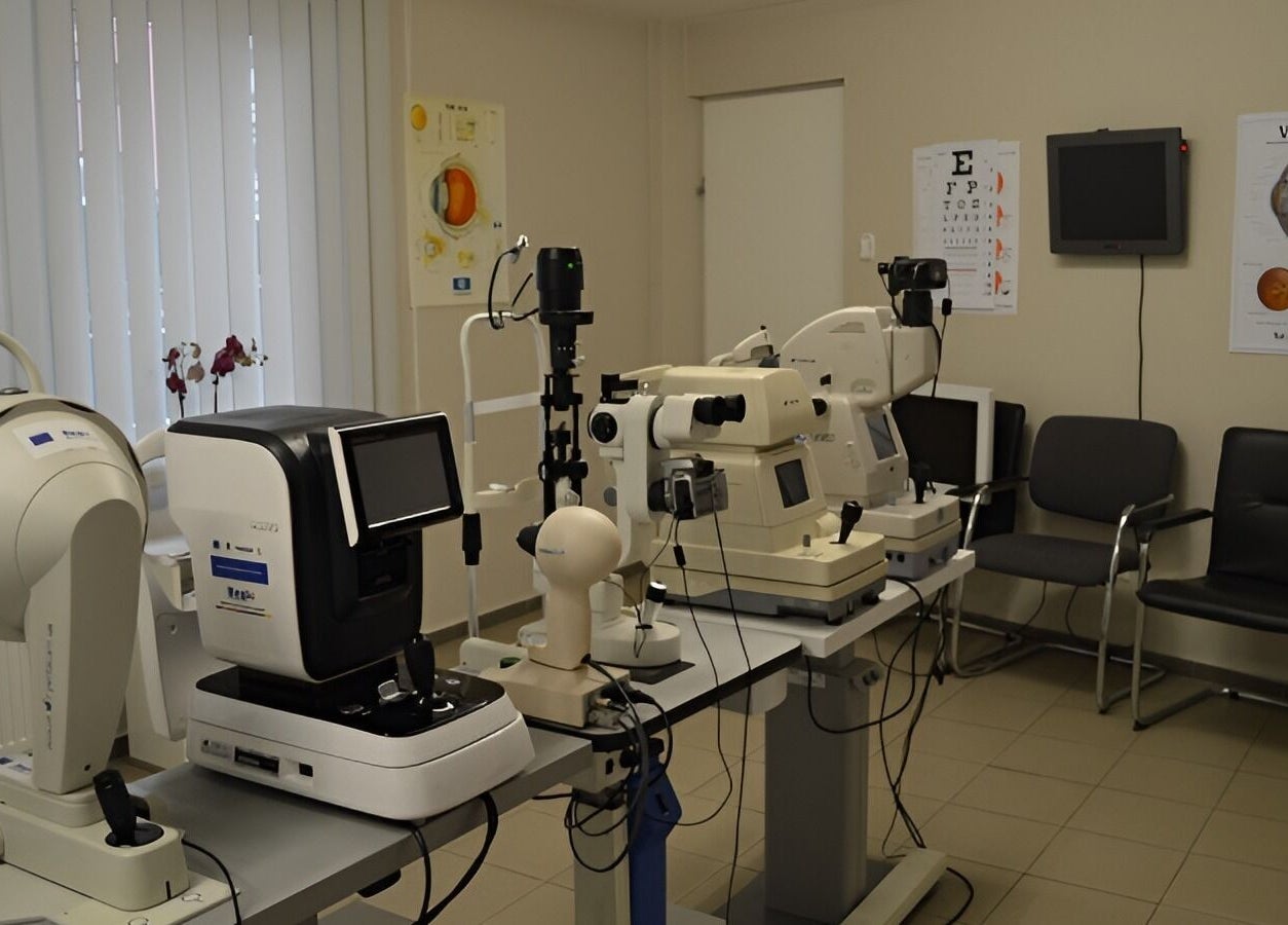 Sala de echipamente moderne la Oftaconsult Cluj, Cluj-Napoca, Județul Cluj, RO.