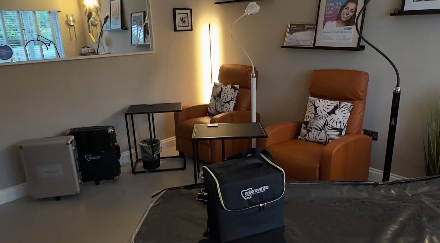 Comfortable seating area at The Pearly Bright in Blantyre, Scotland, GB for beauty and wellness treatments.