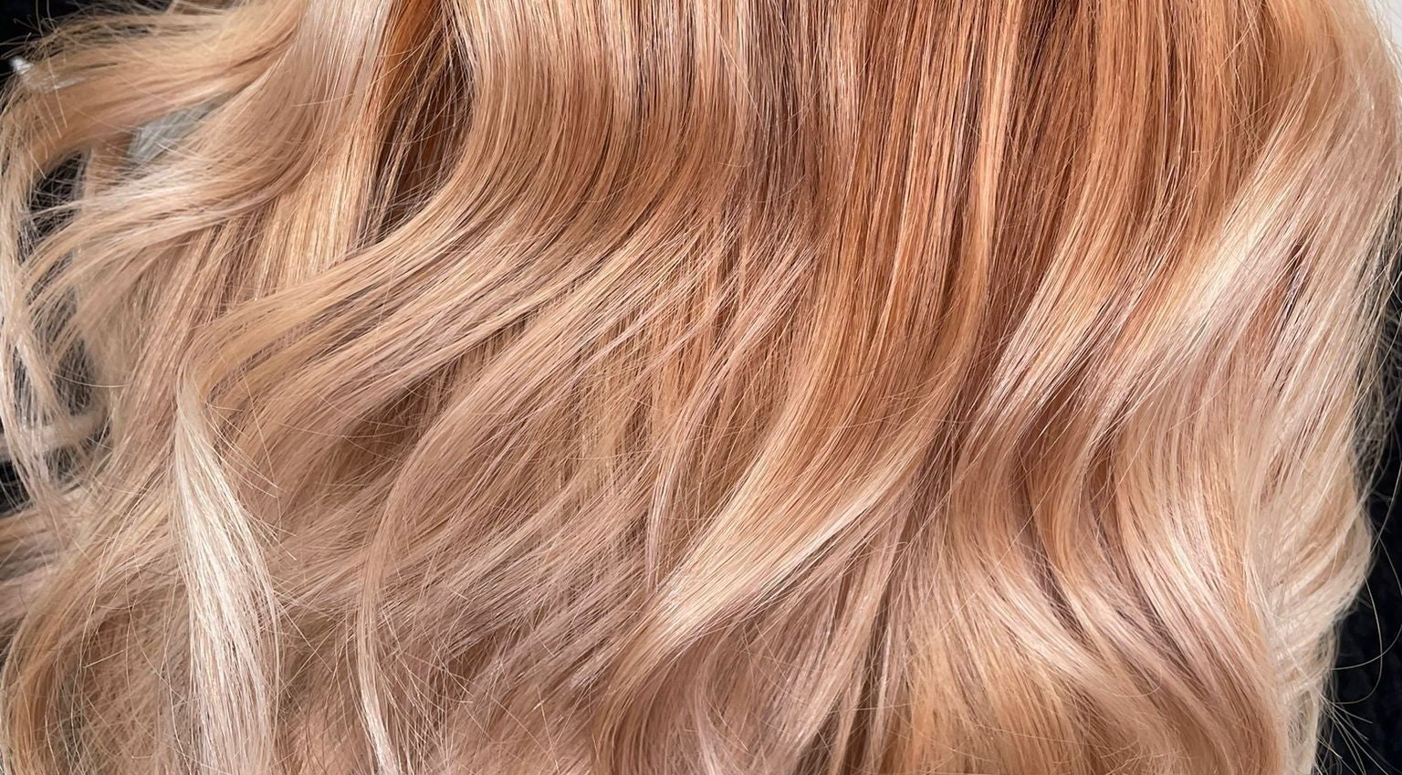 Flowing golden hair expertly styled at Bon Bon Avenue in South Shields, England, GB.