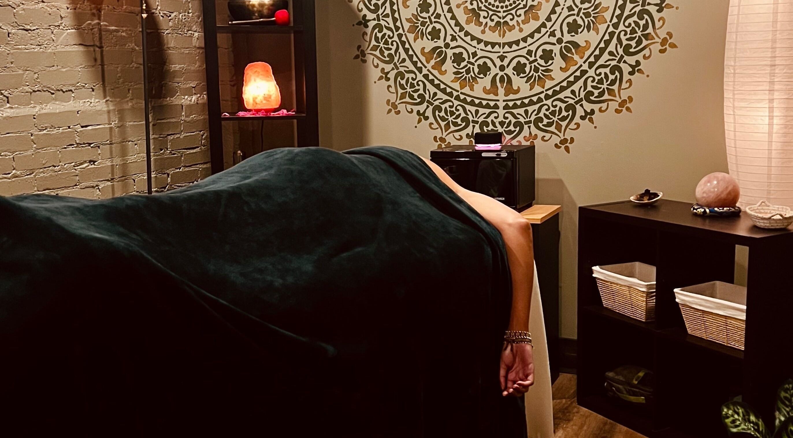 Relaxing massage room at Latisa at Oasis at the Mill, Winston-Salem, North Carolina, US.