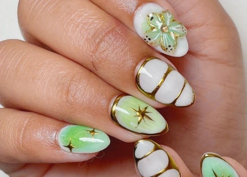 Exquisite nail art design at Freesia Beauty Center (Luxury Services) Shawamekh Central Mall, Abu Dhabi, AE.