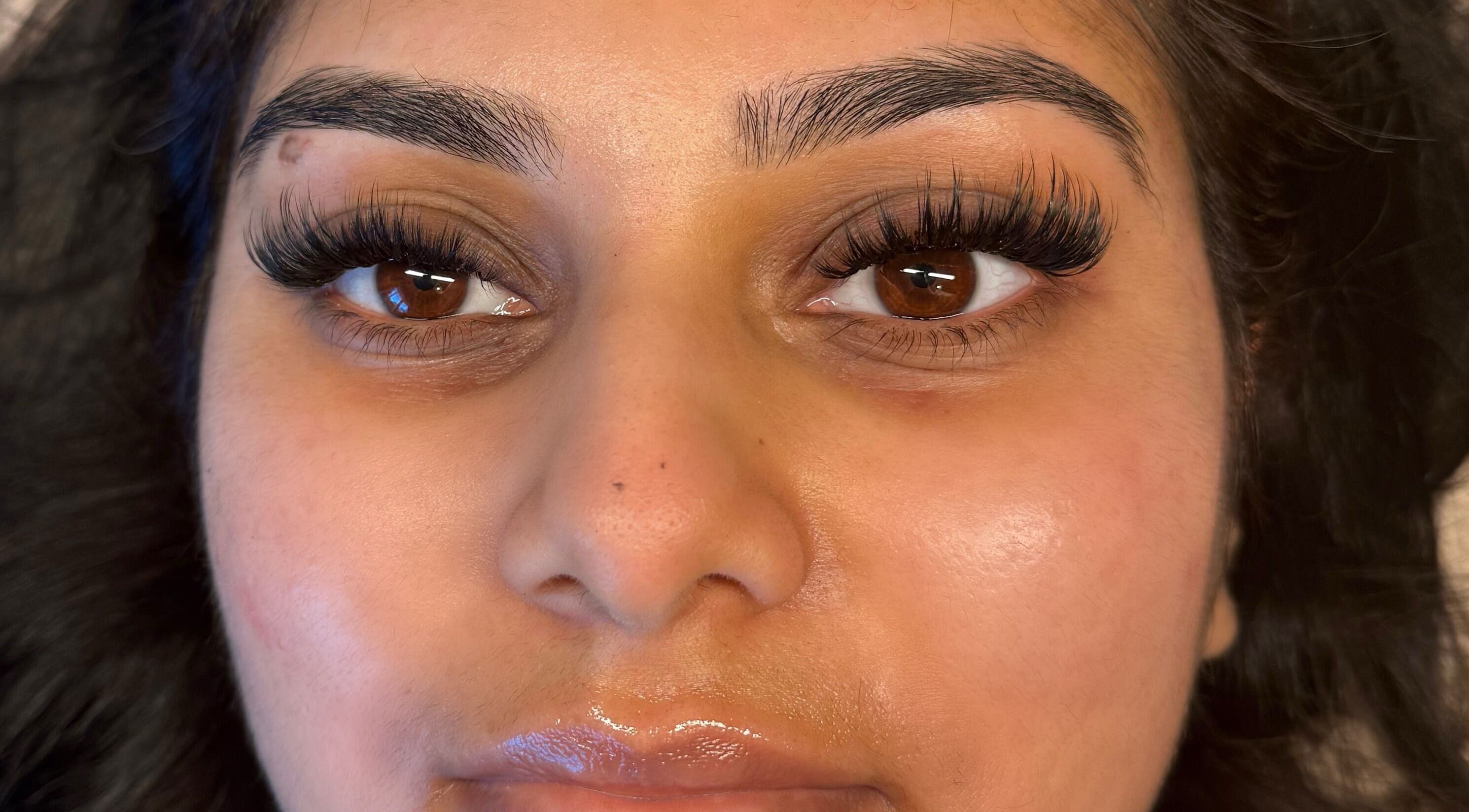 Close-up of stunning eyelash extensions at AJade Cosmetics, Birmingham, England, GB.