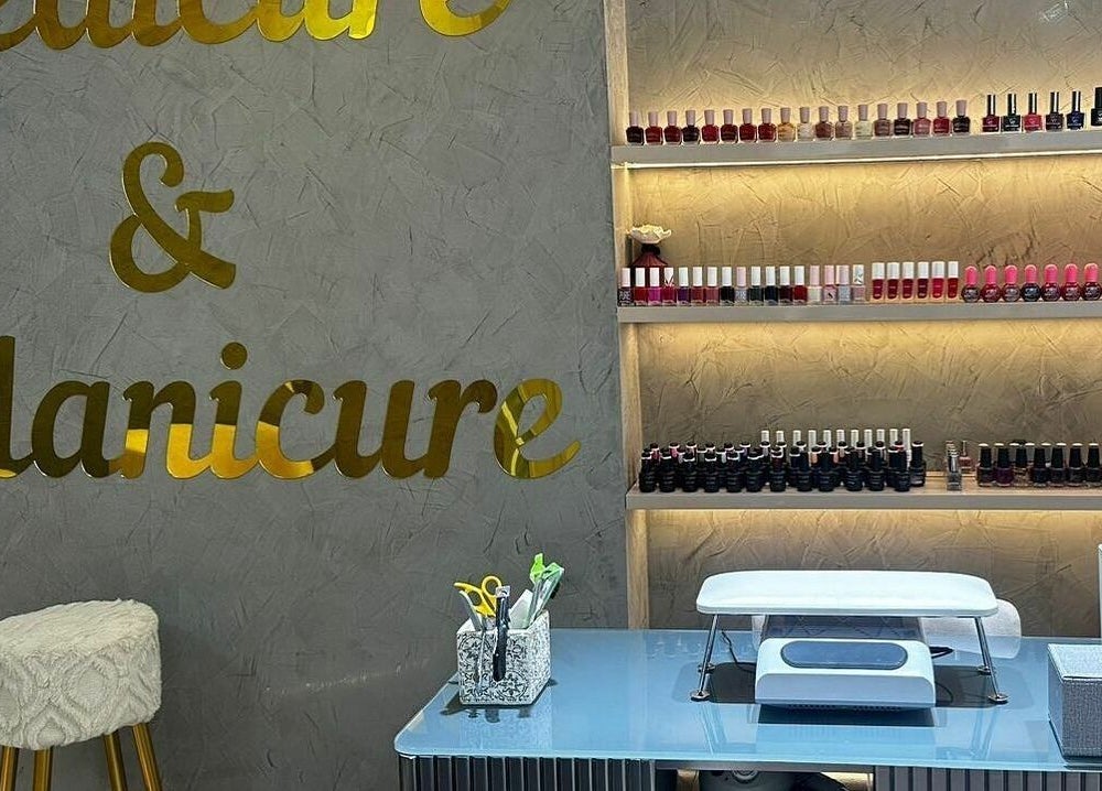 Elegant nail polish display at Maya Sawaya Beauty Lounge, Jal El Dib, LB, highlighting manicure services.