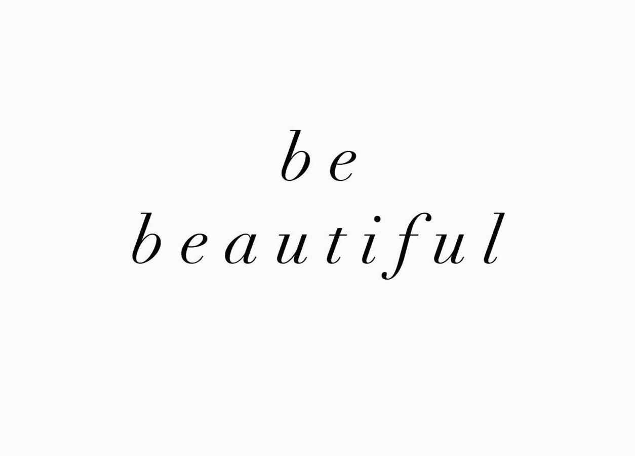 Elegant 'be beautiful' text logo for Be Beautiful By Sam x in Wolverhampton, England, GB.
