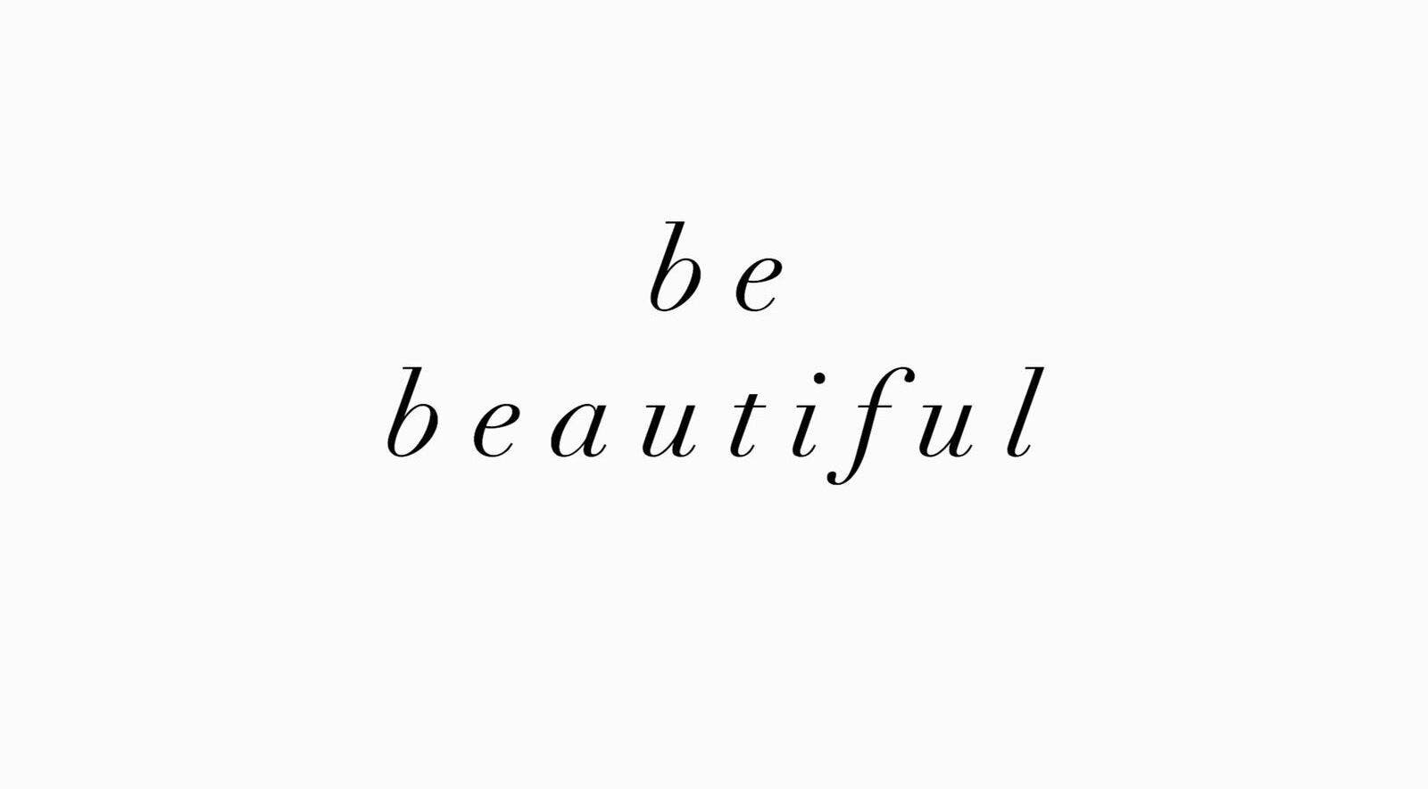 Elegant 'be beautiful' text logo for Be Beautiful By Sam x in Wolverhampton, England, GB.