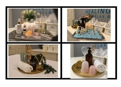 Healing Hands Hijama wellness setup in Chipping Norton, New South Wales, AU with holistic beauty products.