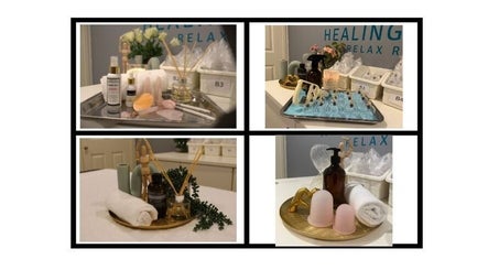 Healing Hands Hijama wellness setup in Chipping Norton, New South Wales, AU with holistic beauty products.