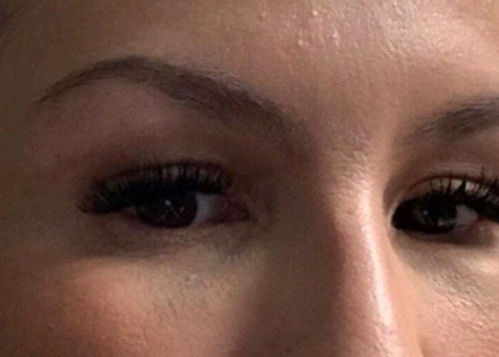 Closeup of enhanced eyelashes at KATY, TX - Identity Aesthetics, Katy, Texas, US.