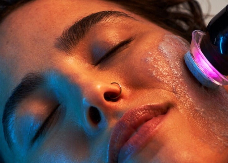 Facial treatment at Houston, TX- Identity Aesthetics, Houston, Texas, US. Enhancing skin with advanced technology.