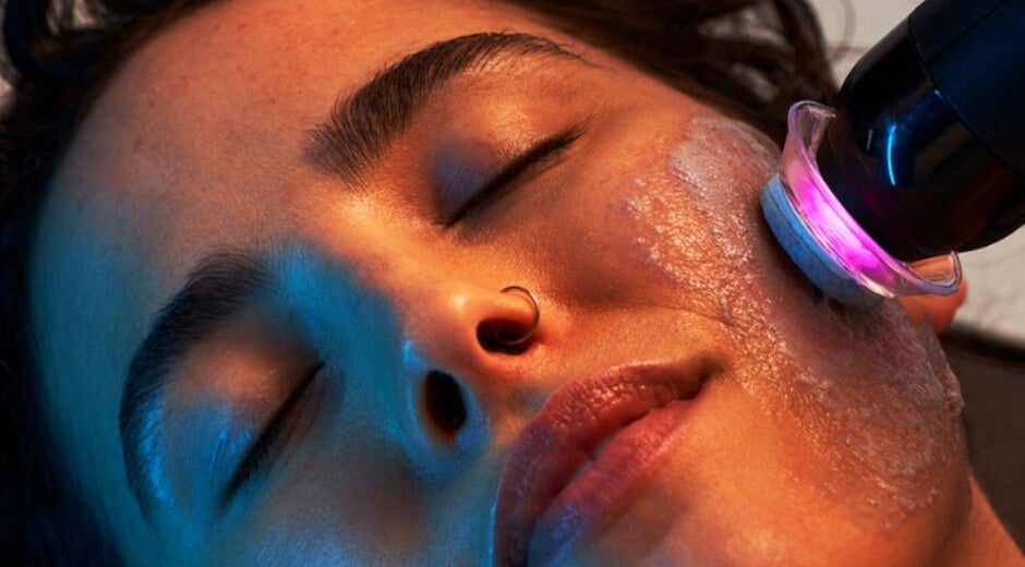 Facial treatment at Houston, TX- Identity Aesthetics, Houston, Texas, US. Enhancing skin with advanced technology.