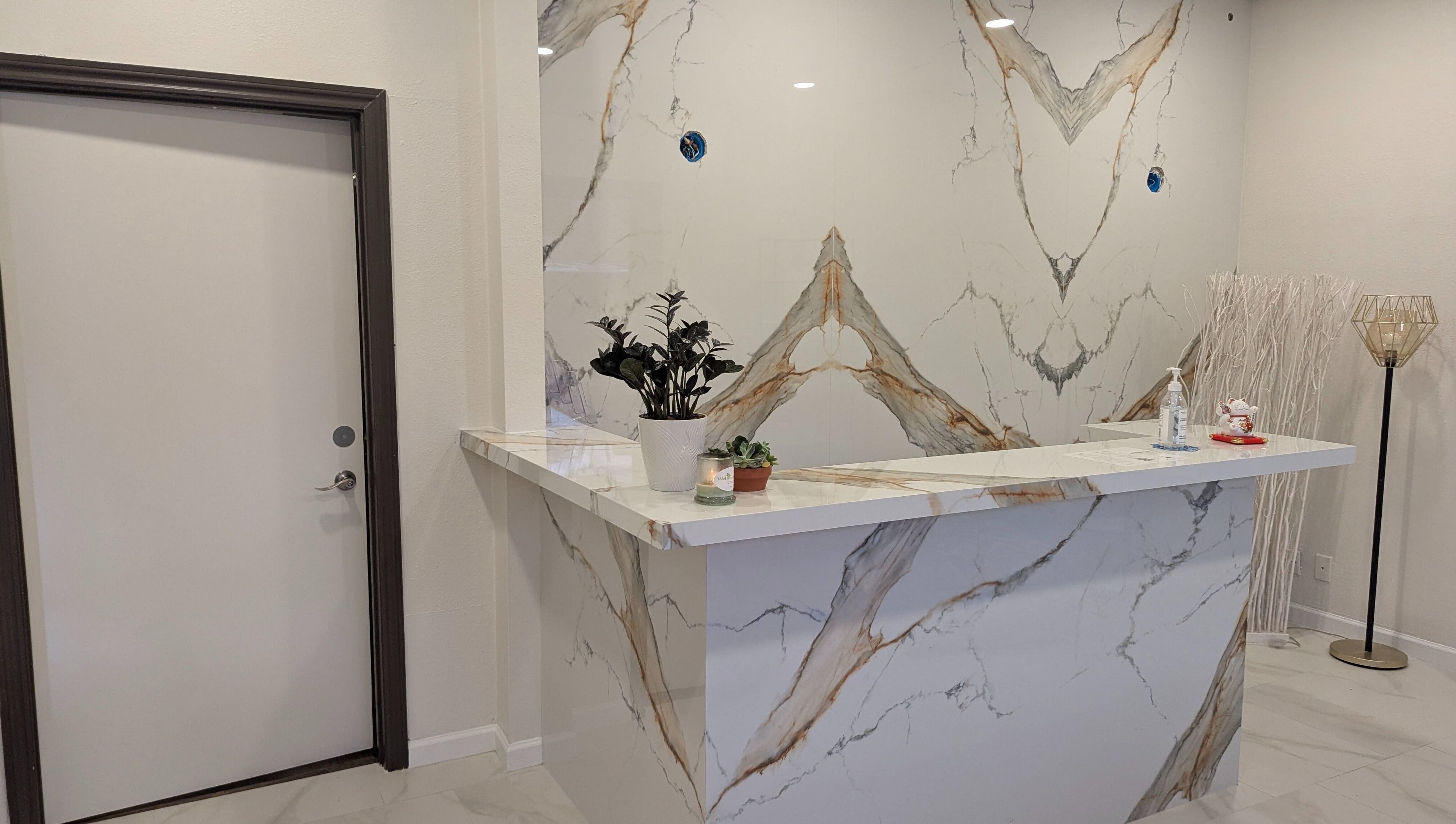 Reception area at FULSHEAR, TX - Identity Aesthetics, showcasing modern design in Fulshear, Texas, US.