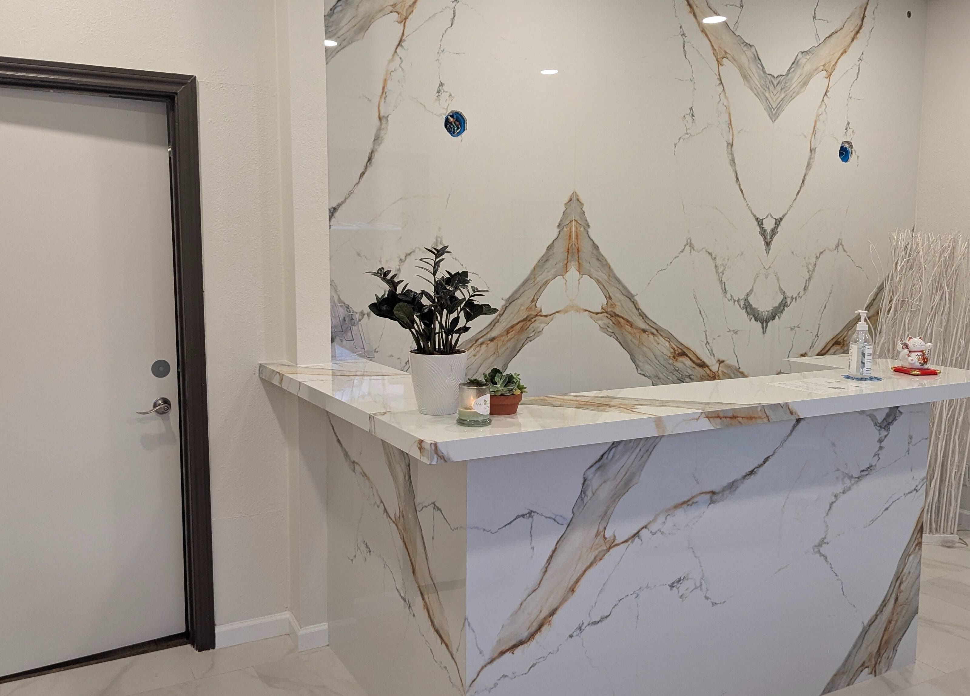 Reception area at FULSHEAR, TX - Identity Aesthetics, showcasing modern design in Fulshear, Texas, US.