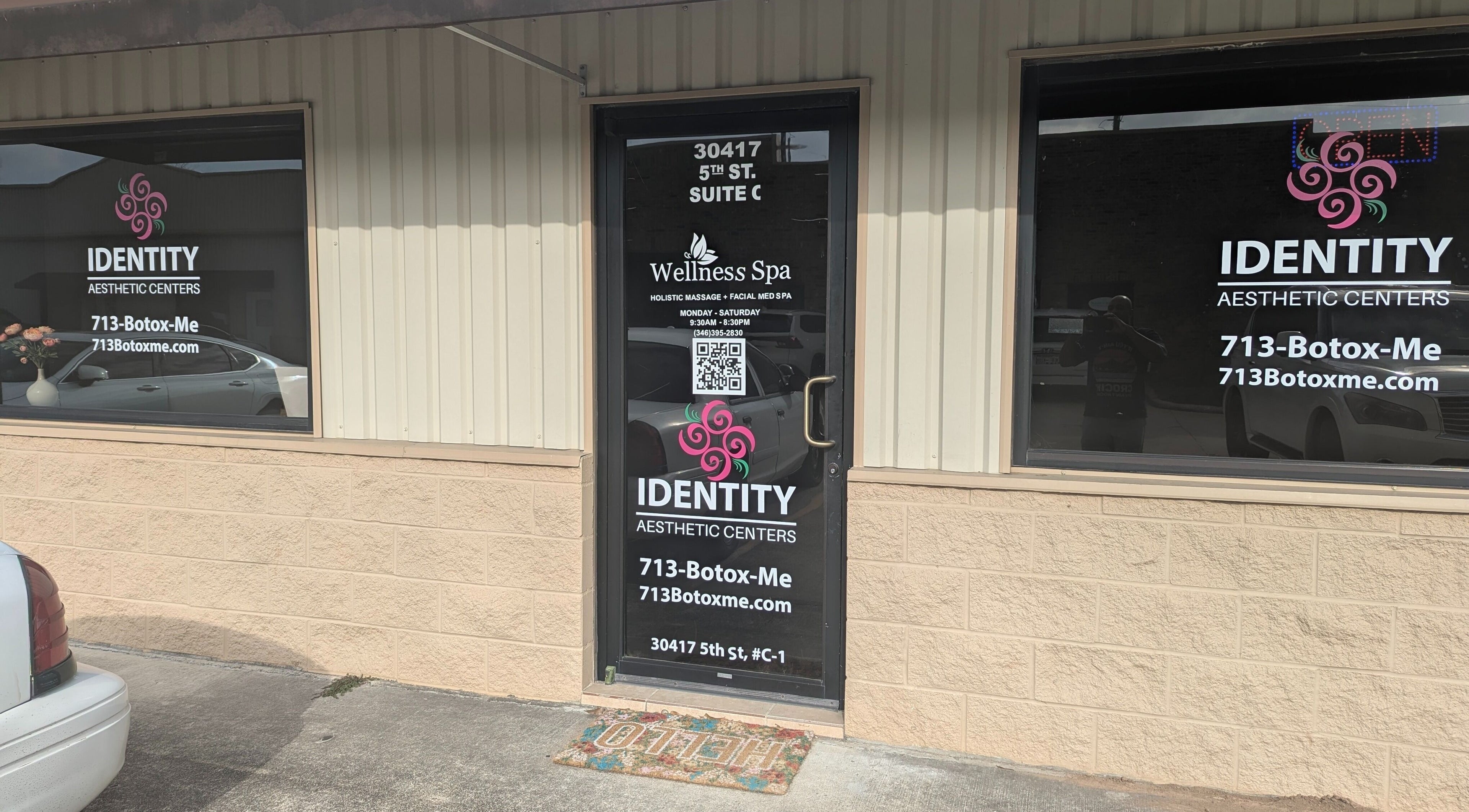 Entrance of FULSHEAR, TX - Identity Aesthetics in Fulshear, Texas, US featuring signage and contact details.