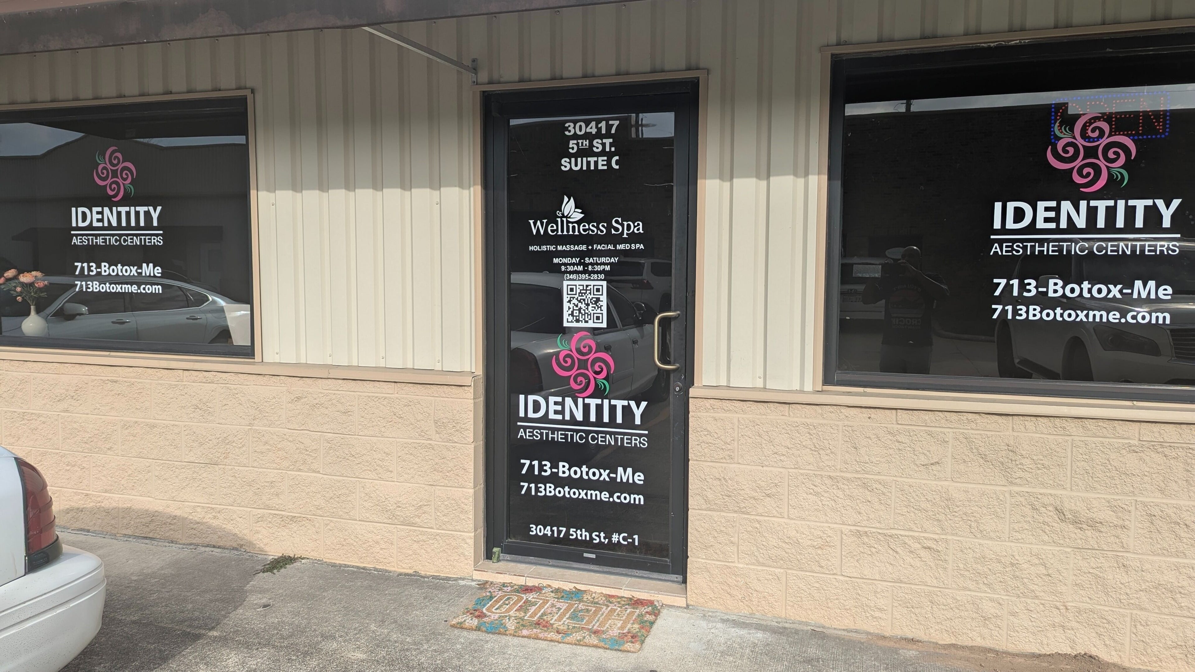 Entrance of FULSHEAR, TX - Identity Aesthetics in Fulshear, Texas, US featuring signage and contact details.