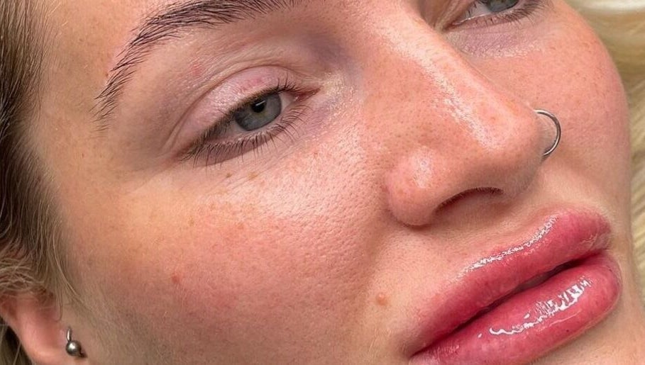 Close-up of glowing skin after treatment at Natural+ in Hapton, England, GB, showcasing flawless beauty.