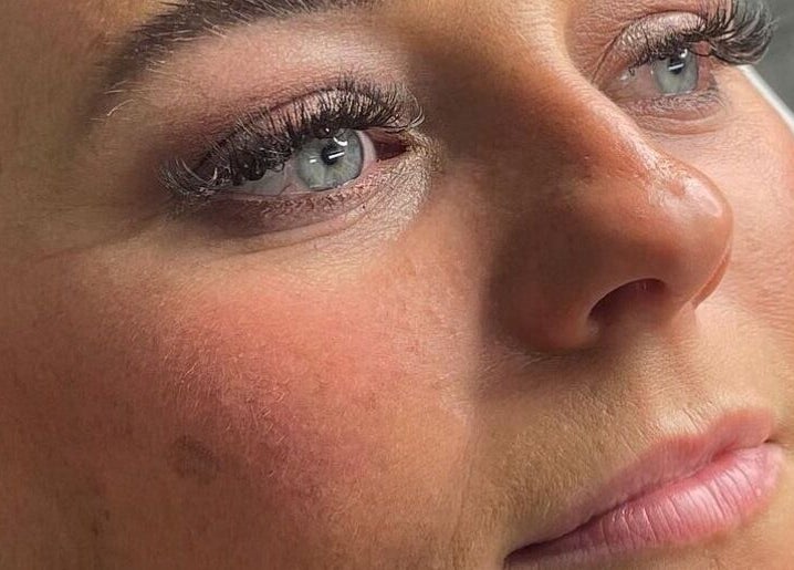 Close-up of a woman's detailed face highlighting beauty at Natural+ in Hapton, England, GB.