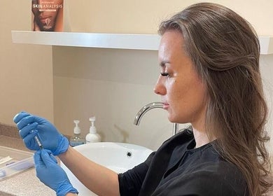 Professional preparing treatment at Aesthetics and Wellness at Beauty at 22, Wakefield, Durkar, England, GB.