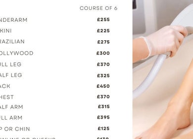 Aesthetics with Lily laser pricing list and leg treatment in Market Harborough, England, GB.